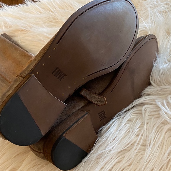 Frye Brown Leather Knee-High Boots, Frye Tan Leather Boots, Frye Melissa Size 9 - Picture 10 of 16